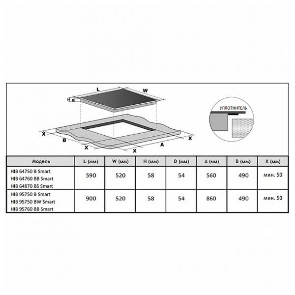 Индукционная варочная панель Korting HIB 95760 BB Smart