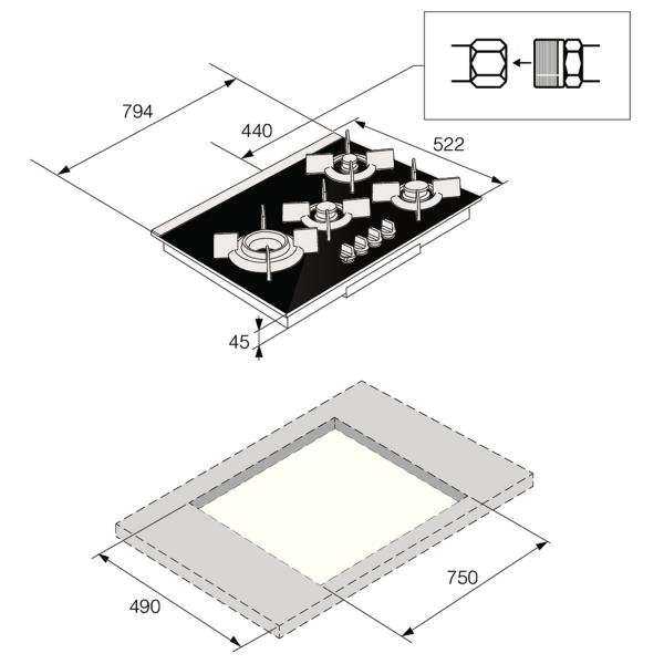 Газовая варочная панель Asko HG8843BGB1
